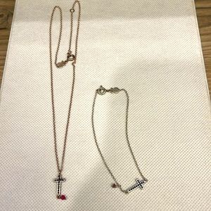 TOUS cross necklace and bracelet